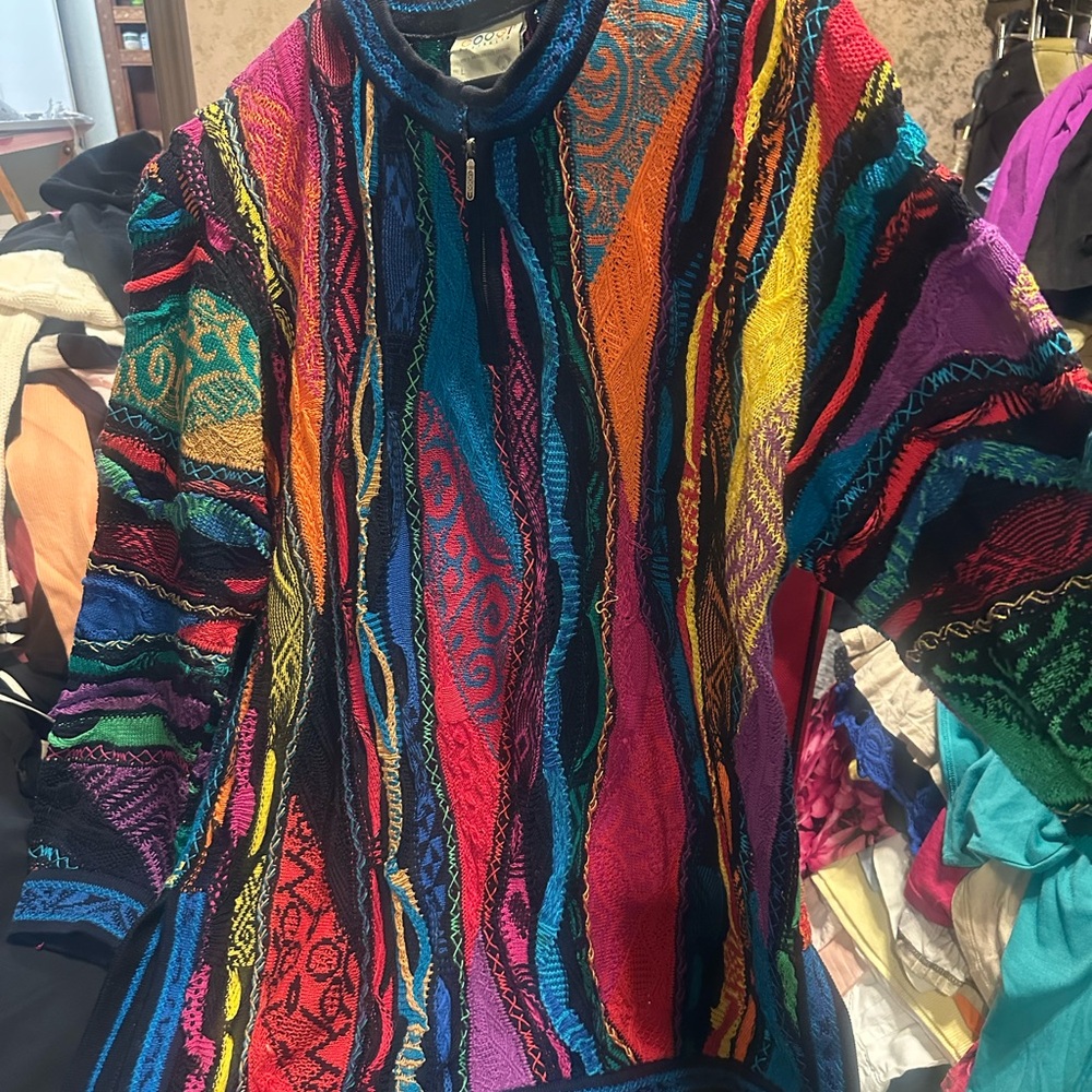 COOGI Multicolor Textured Knit Sweater